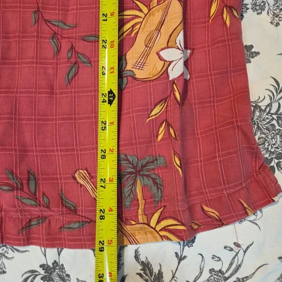 Tommy Bahama Red Tropical Floral Button Down Shirt Size XL - Picture 6 of 6